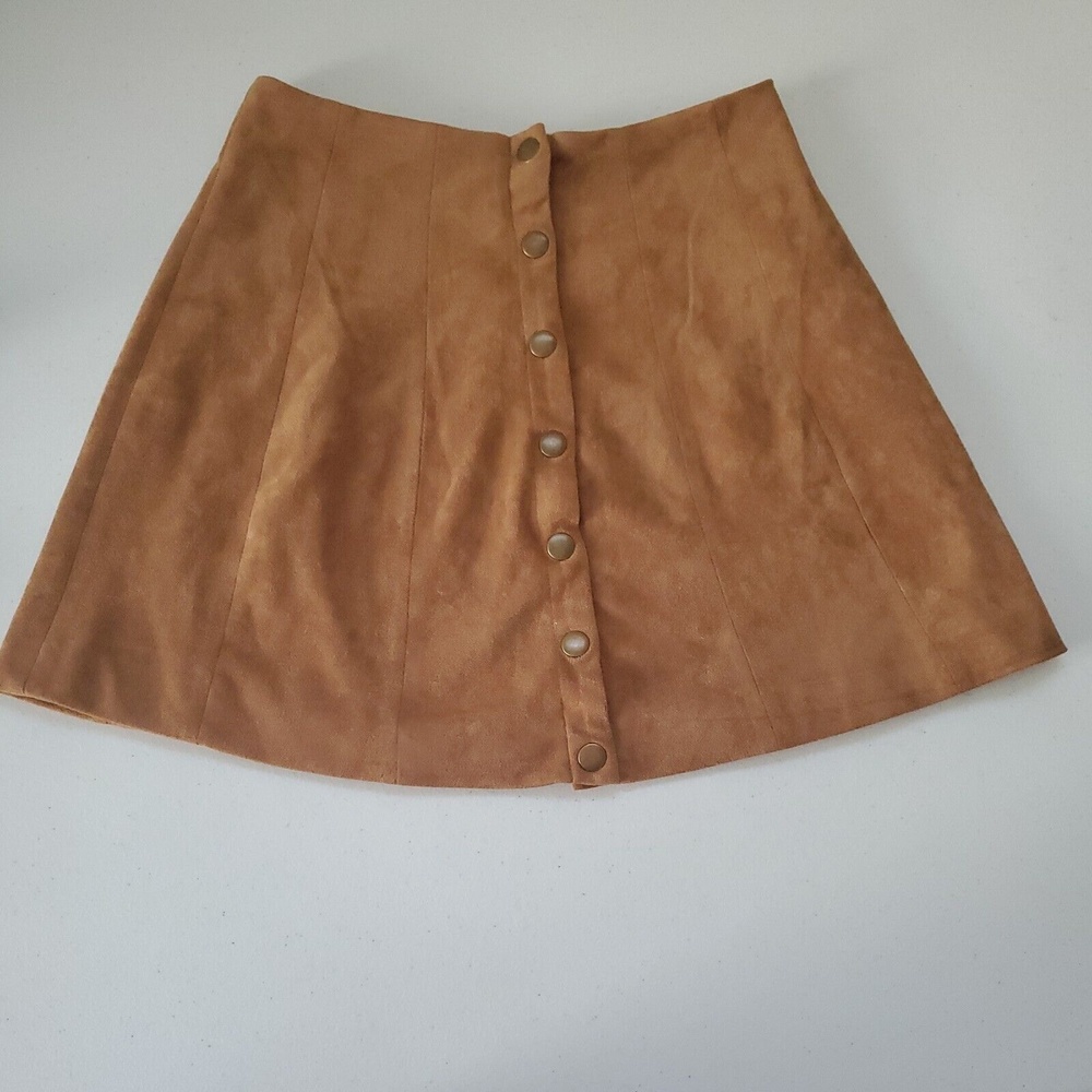 Altar'd State Faux Suade Button Up Skirt Sz XS